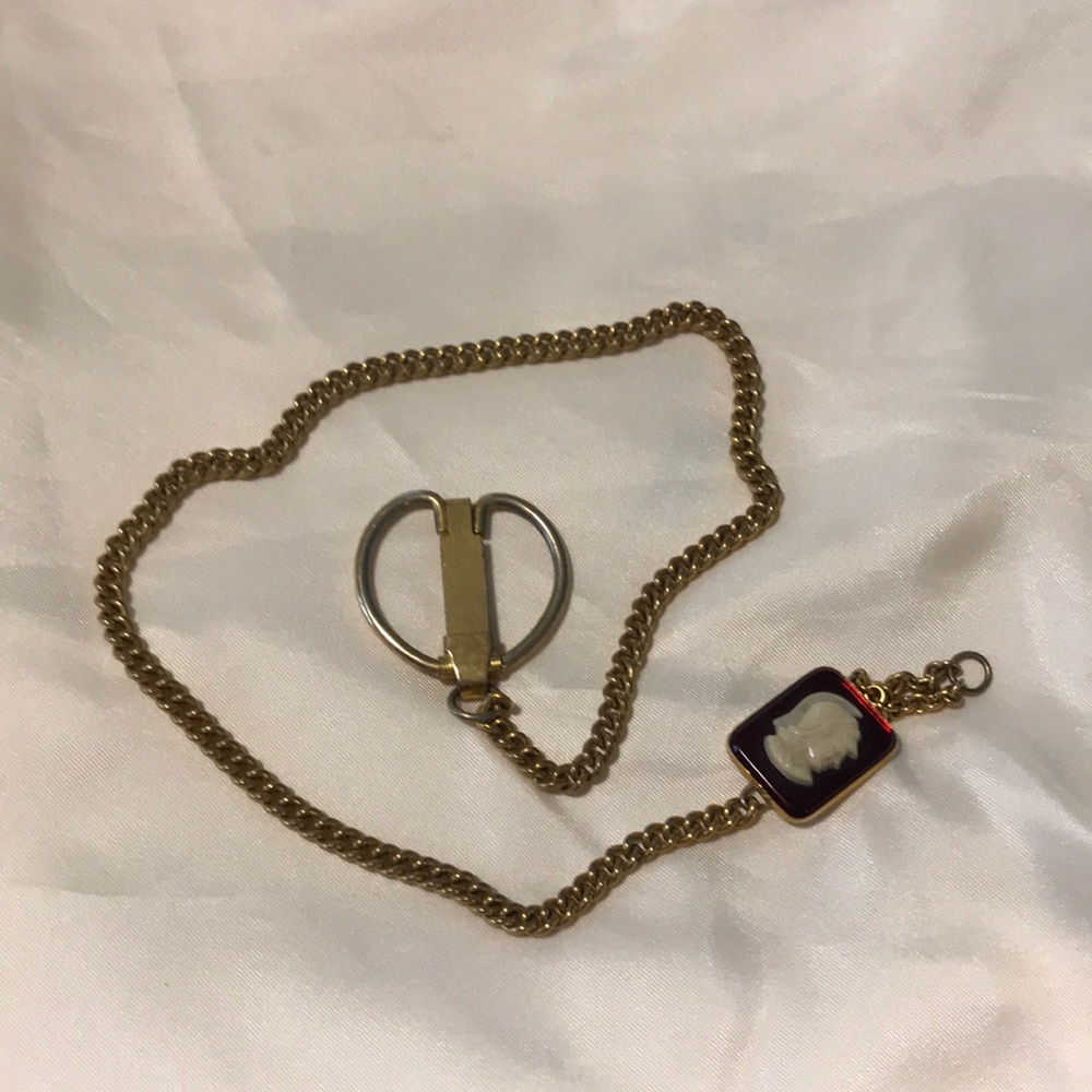 Vintage key fob with Roman soldier silhouette